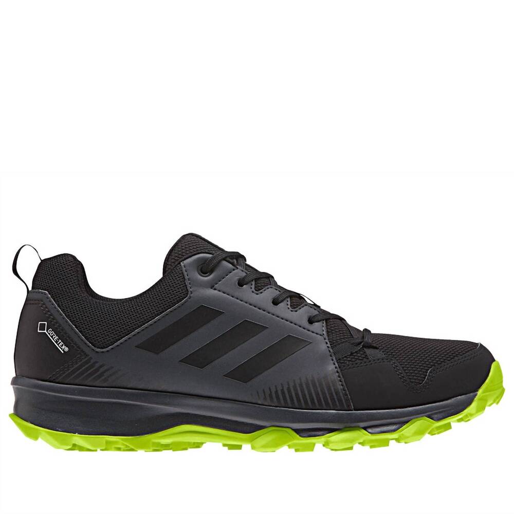 NEW ADIDAS men's terrex tracerocker trail running shoes in black/gray/green